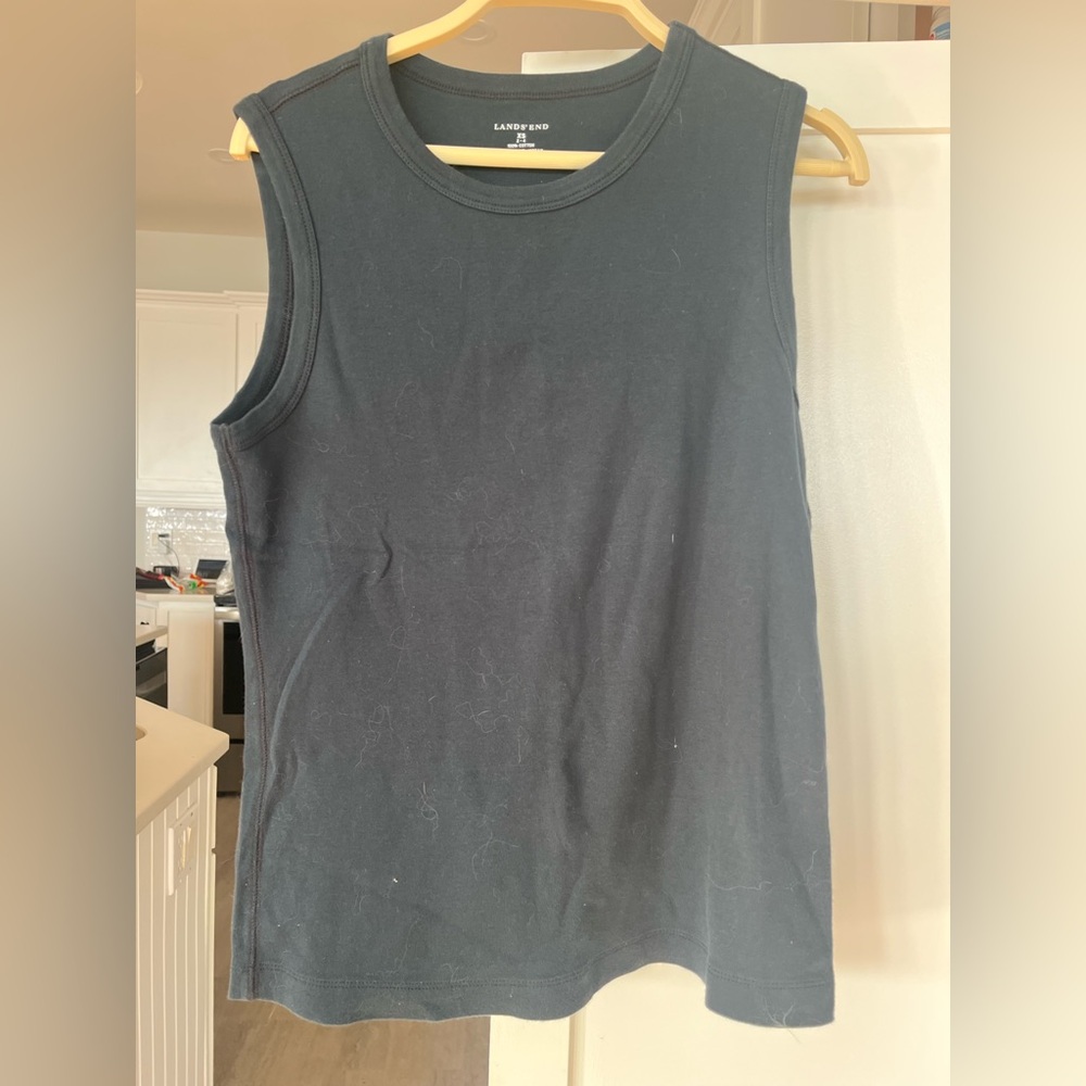 Lands' End Black Cotton Tank Top